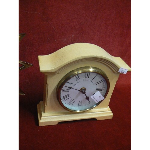 89 - GILT SYROCO WALL CLOCK, AND A TOWSTER CLOCK WORKS Co MANTLE CLOCK.