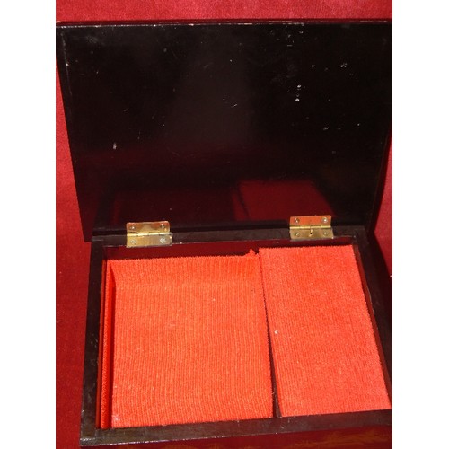 101 - MUSICAL ORIENTAL JEWELLERY BOX, & A SMALL TRINKET BOX.