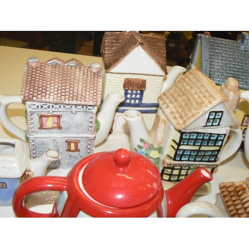 231 - NOVELTY TEAPOT COLLECTION X 10 INCLUDES TELEPHONE BOX, CURIOSITY SHOP ETC