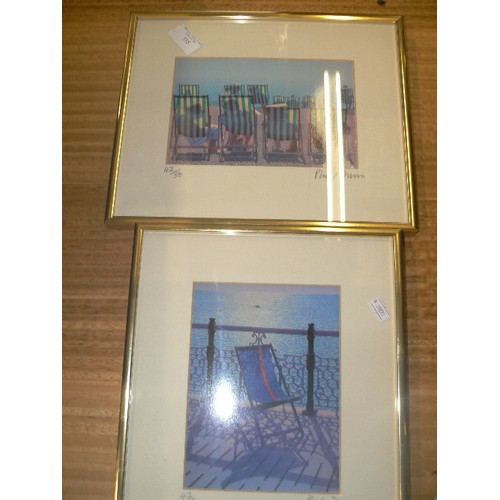 335 - 2 X LIMITED EDITION PHILIP DUNN PRINTS 'THE SHAPE OF THINGS TO COME' & 'SILLY SEASON' FRAMED/GLAZED