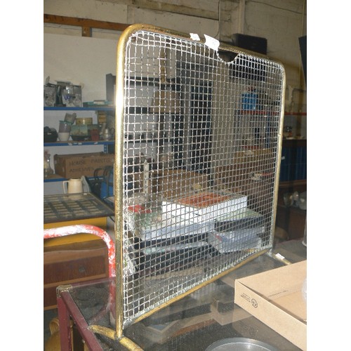 334 - SMALL BRASS-FRAMED MESH FIRE-GUARD.