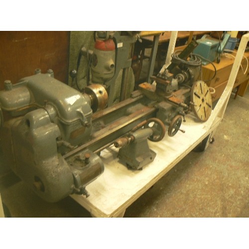 370 - LARGE ENGINEERING METAL LATHE BY CLAUSING-MANUFACTURING COMPANY ENGINEERS LATHE. TIMKEN BEARING EQUI... 