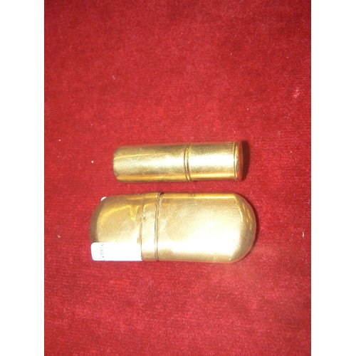 9 - TWO WWI BRASS CIGARETTE LIGHTERS  ONE COMOY EVERTMAN BRASS No5. THE OTHER U.L. THE PARK BY M.F.G. Co