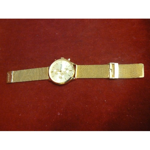 17 - GOLD PLATED MEGIA ; 2011 CHRONOGRAPH GENTS WIST WATCH LOOKS UNWORN