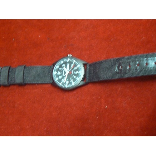 26 - INFANTRY MATCH ON GENTS WRIST WATCH DAY DATE ALL IN BLACK