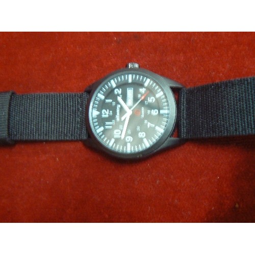 26 - INFANTRY MATCH ON GENTS WRIST WATCH DAY DATE ALL IN BLACK