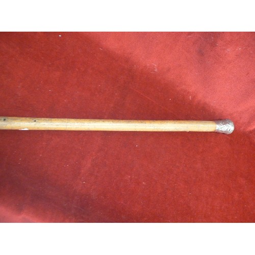 44 - SILVER TOPPED SWAGGER STICK MILITARY SIGN ON SIDE