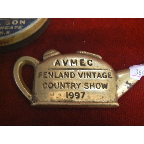 59 - SET OF POCKET SCALES TIN OF VINTAGE DUBING  BRASS FENLAND SHOW