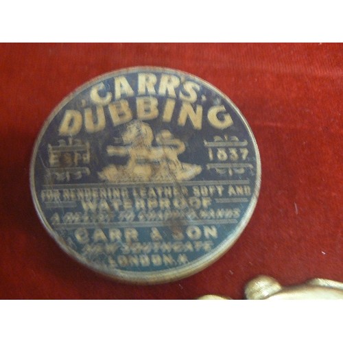 59 - SET OF POCKET SCALES TIN OF VINTAGE DUBING  BRASS FENLAND SHOW