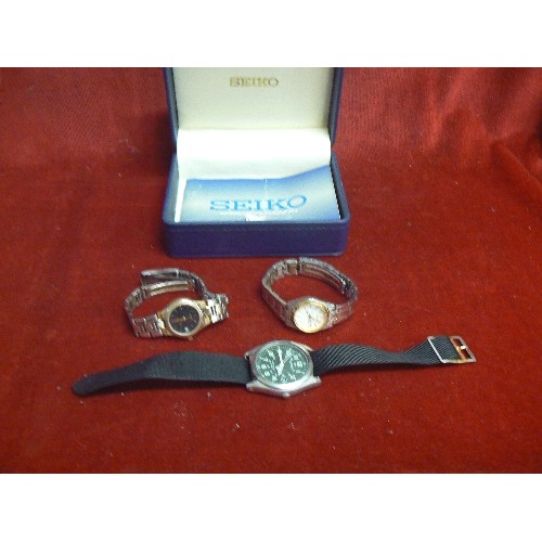 50 - 3 WATCHES SEIKO DAY DATE SEKONDA DATE WORKING, SEIKO DIVERS DATE