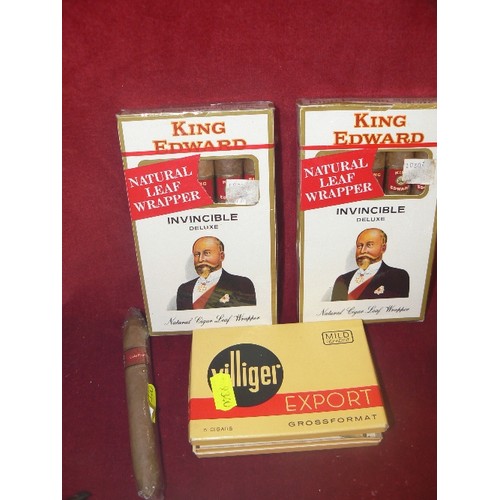 65D - COLLECTION OF CIGARS KING EDWARDS INVINCIBLES DELUX 2 X 5 PLUS ONE  3 VILLIGER EXPORT