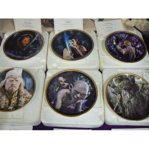 62 - LORD OF THE RINGS. LIMITED EDITION CHARACTER PLATES.  BY WEDGEWOOD, DANBURY MINT. INC FRODO, KING TH... 