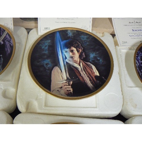 62 - LORD OF THE RINGS. LIMITED EDITION CHARACTER PLATES.  BY WEDGEWOOD, DANBURY MINT. INC FRODO, KING TH... 