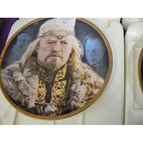 62 - LORD OF THE RINGS. LIMITED EDITION CHARACTER PLATES.  BY WEDGEWOOD, DANBURY MINT. INC FRODO, KING TH... 