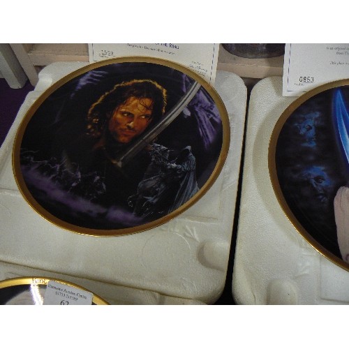 62 - LORD OF THE RINGS. LIMITED EDITION CHARACTER PLATES.  BY WEDGEWOOD, DANBURY MINT. INC FRODO, KING TH... 