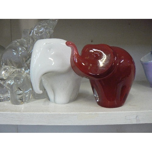 68A - CONTEMPORARY GLASS ELEPHANTS.