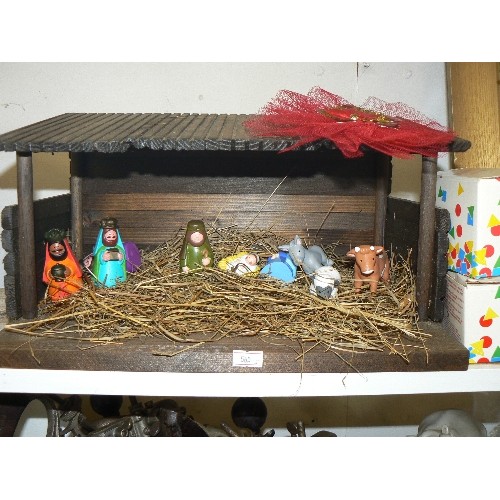 69A - CHRISTMAS NATIVITY SET, WITH FIGURES [AVON] ALSO A CROWN OF THORNS.