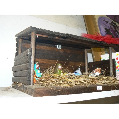 69A - CHRISTMAS NATIVITY SET, WITH FIGURES [AVON] ALSO A CROWN OF THORNS.