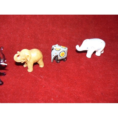 2 - COLLECTION OF SMALL ELEPHANTS IN GLASS AND CERAMICS