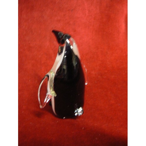 3 - A GLASS HAND DRAWN KING PENGUIN BY WEDGWOOD GLASS