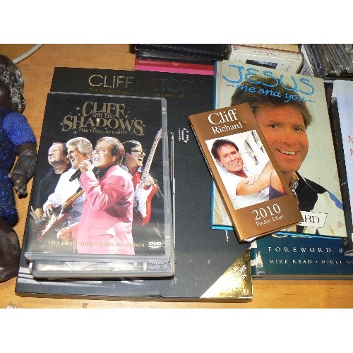 216 - LARGE CLIFF RICHARD COLLECTION, INC ALBUM, CD'S. BOOKS, DVD'S, AND MUCH MORE.