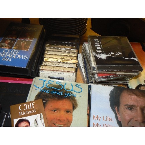 216 - LARGE CLIFF RICHARD COLLECTION, INC ALBUM, CD'S. BOOKS, DVD'S, AND MUCH MORE.