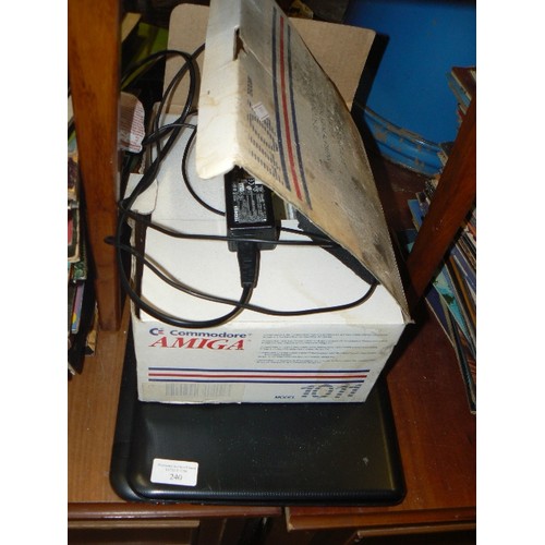 240 - RETRO COMMODORE AMIGA 1011 DISC DRIVE  WITH ORIGINAL BOX, ALSO TOSHIBA SATELLITE LAPTOP[FOR SPARES &... 