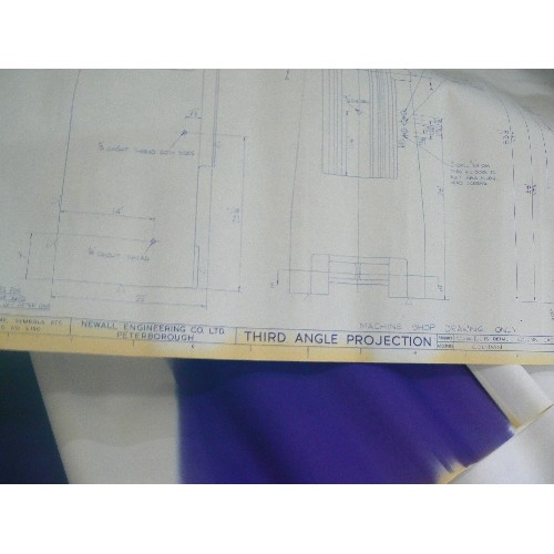 254 - LARGE QUANTITY OF MID 20TH CENTURY TECHNICAL DRAWINGS  - 1950'S 60'S FOR NEWALL ENGINEERING, ANGLE P... 