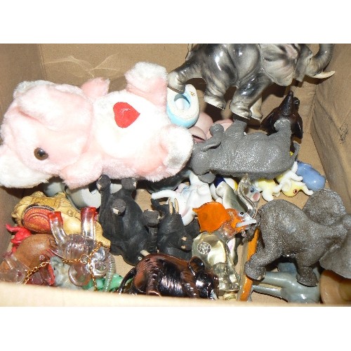 267 - ELEPHANT ORNAMENTS. MIXED STYLES AND SIZE. INC WADE WHIMSIES.