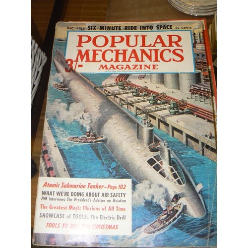 272 - STACK OF VINTAGE 1950'S & 60'S MECHANIC/SCIENCE MAGAZINES. INC POPULAR MECHANICS, SCIENCE & MECHANIC... 