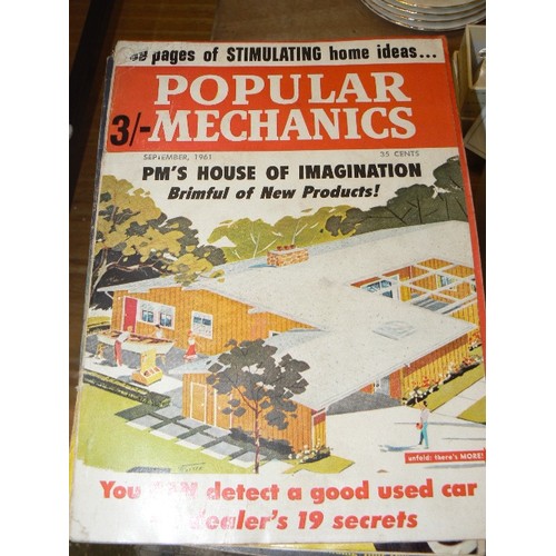 272 - STACK OF VINTAGE 1950'S & 60'S MECHANIC/SCIENCE MAGAZINES. INC POPULAR MECHANICS, SCIENCE & MECHANIC... 