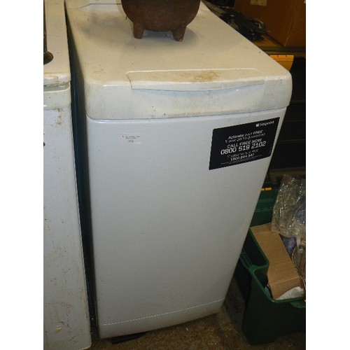 341 - NARROW HOTPOINT WTL 500 TOP-LOADING WASHING MACHINE. 500MMW