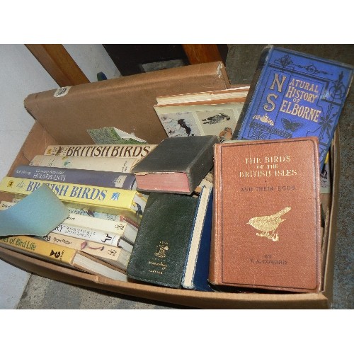 372 - BOX FULL OF VINTAGE BOOKS, INC NATURAL HISTORY OF SELBORNE, THE BIRDS OF THE BRITISH ISLES AND THEIR... 