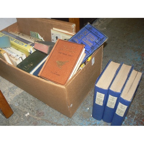 372 - BOX FULL OF VINTAGE BOOKS, INC NATURAL HISTORY OF SELBORNE, THE BIRDS OF THE BRITISH ISLES AND THEIR... 