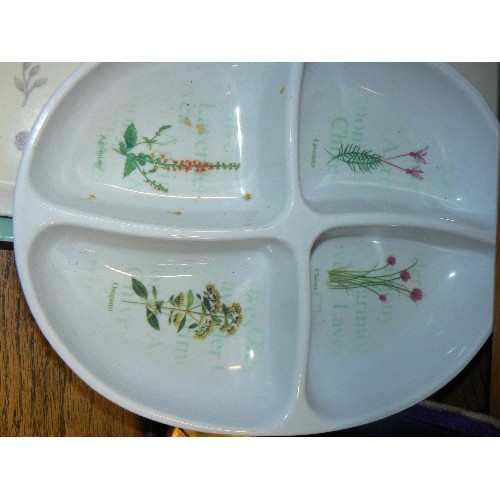 391 - 12 X MELAMINE TRAYS, INC TINY TEA-CUP TRAYS. MIXED SIZES.