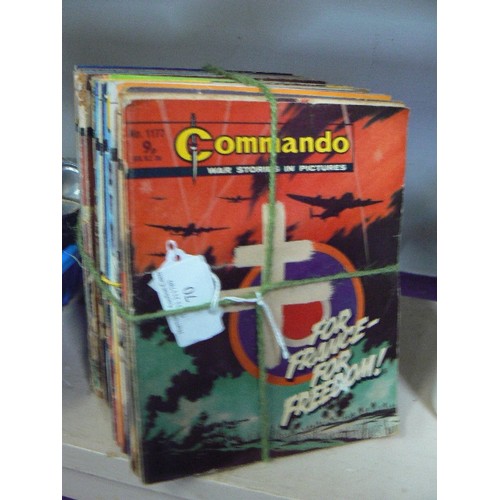 70 - STACK OF VINTAGE COMMANDO COMICS. 'WAR STORIES IN PICTURES'
