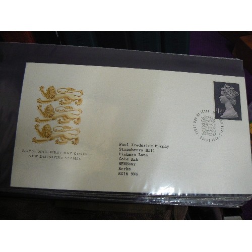 120 - 7 X FIRST-DAY COVER ALBUMS. INC DEFINITIVES & MINI SHEETS, COMMEMORATIVE ETC. APPROX 350 COVERS, ALL... 