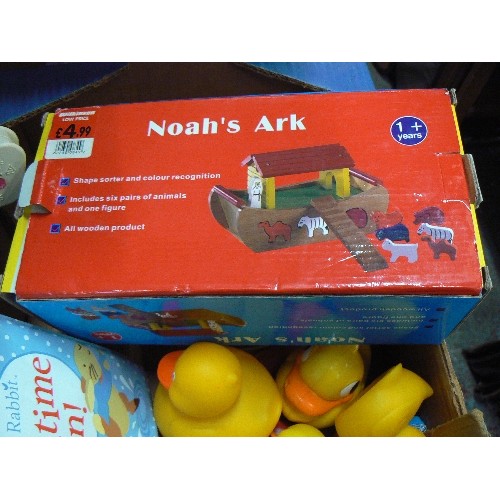 235 - WOODEN NOAH'S ARK SHAPE SORTER[APPEARS NEW/BOXED] COLLECTION OF FISHER-PRICE PEOPLE, BABY BATHTIME I... 