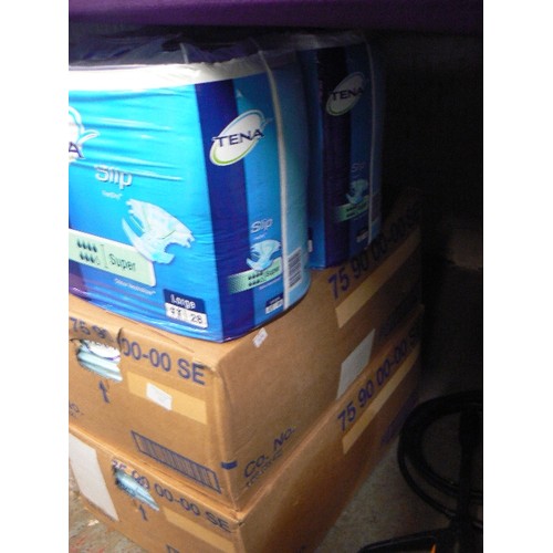 131 - LARGE QUANTITY OF TENA PADS. 2 UNOPENED BOXES & PACKS