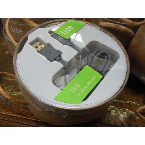 239 - MICRO-USB CABLES. 15 X NEW/PACKAGED. 'LITE-LINK'