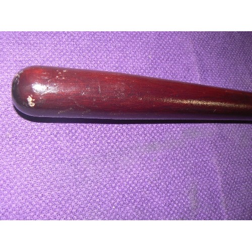 47 - MAHOGANY TRUNCHEON WITH LEATHER STRAP