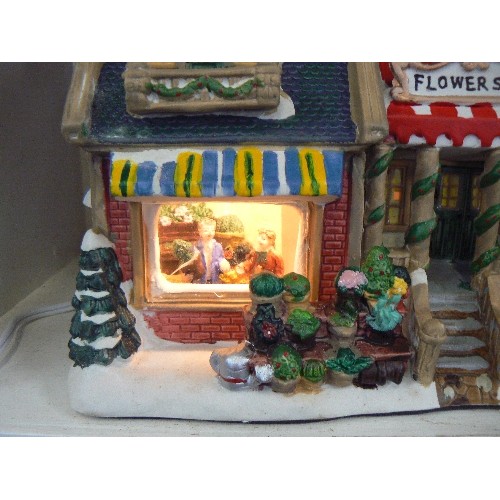 82 - CHRISTMAS LUMINEO FLOWER SHOP. WORKING ORDER. WITH BOX.