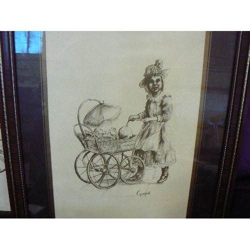 111 - PAIR OF FRAMED/GLAZED PRINTS. 'COPPERFIELD'. VICTORIAN BOY & GIRL.