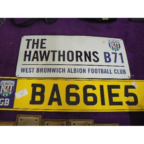 127 - WEST BROMICH ALBION FOOTBALL CLUB. 2 X METAL WALL SIGNS. REPRO.