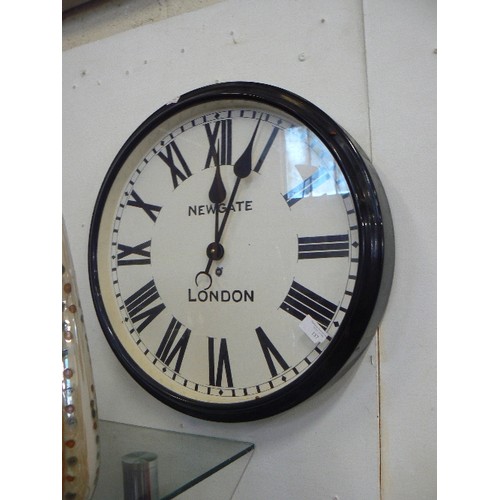 137 - NEWGATE WALL CLOCK WITH ROMAN NUMERALS.