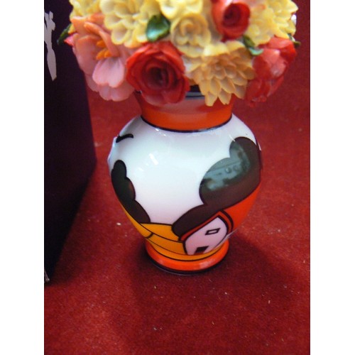 113 - SMALL CLARICE CLIFF STYLE POSY ORNAMENT. WITH BOX.