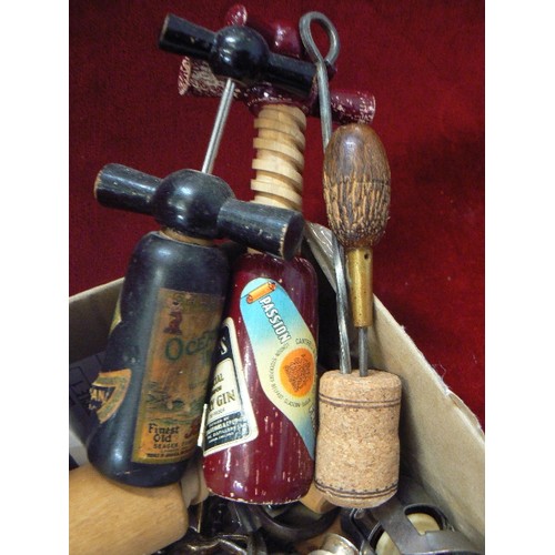 112 - VINTAGE BREWERIANA. UNUSUAL CORKSCREWS, STOPPERS ETC.