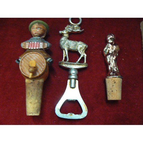 112 - VINTAGE BREWERIANA. UNUSUAL CORKSCREWS, STOPPERS ETC.