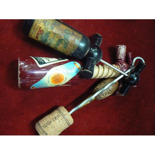 112 - VINTAGE BREWERIANA. UNUSUAL CORKSCREWS, STOPPERS ETC.