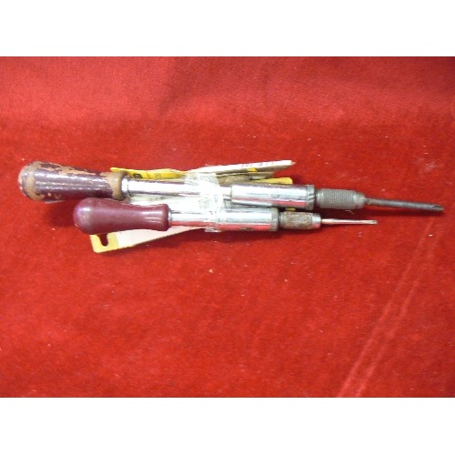 131 - 2 YANKEE SCREWDRIVERS & BITS. 1 SMALL & 1 MEDIUM.